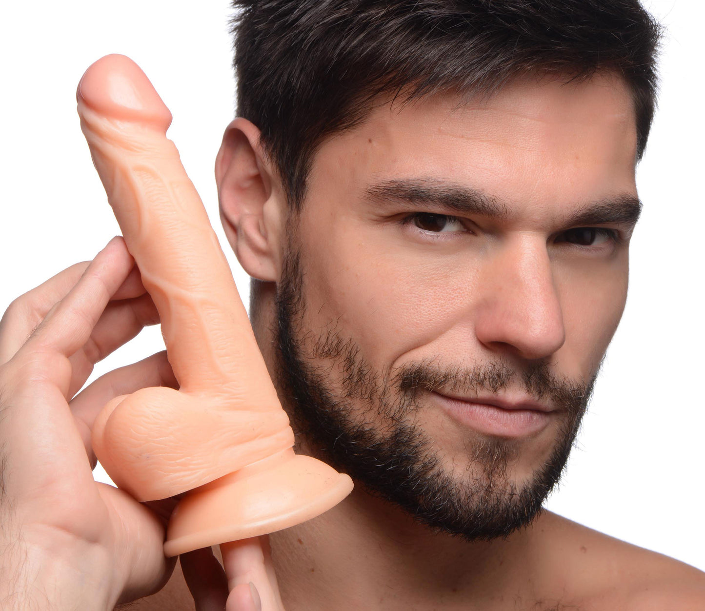 Pop Pecker 6.5 Inch Dildo With Balls - Light | 848518044747 | Available at EroticWarehouse.com