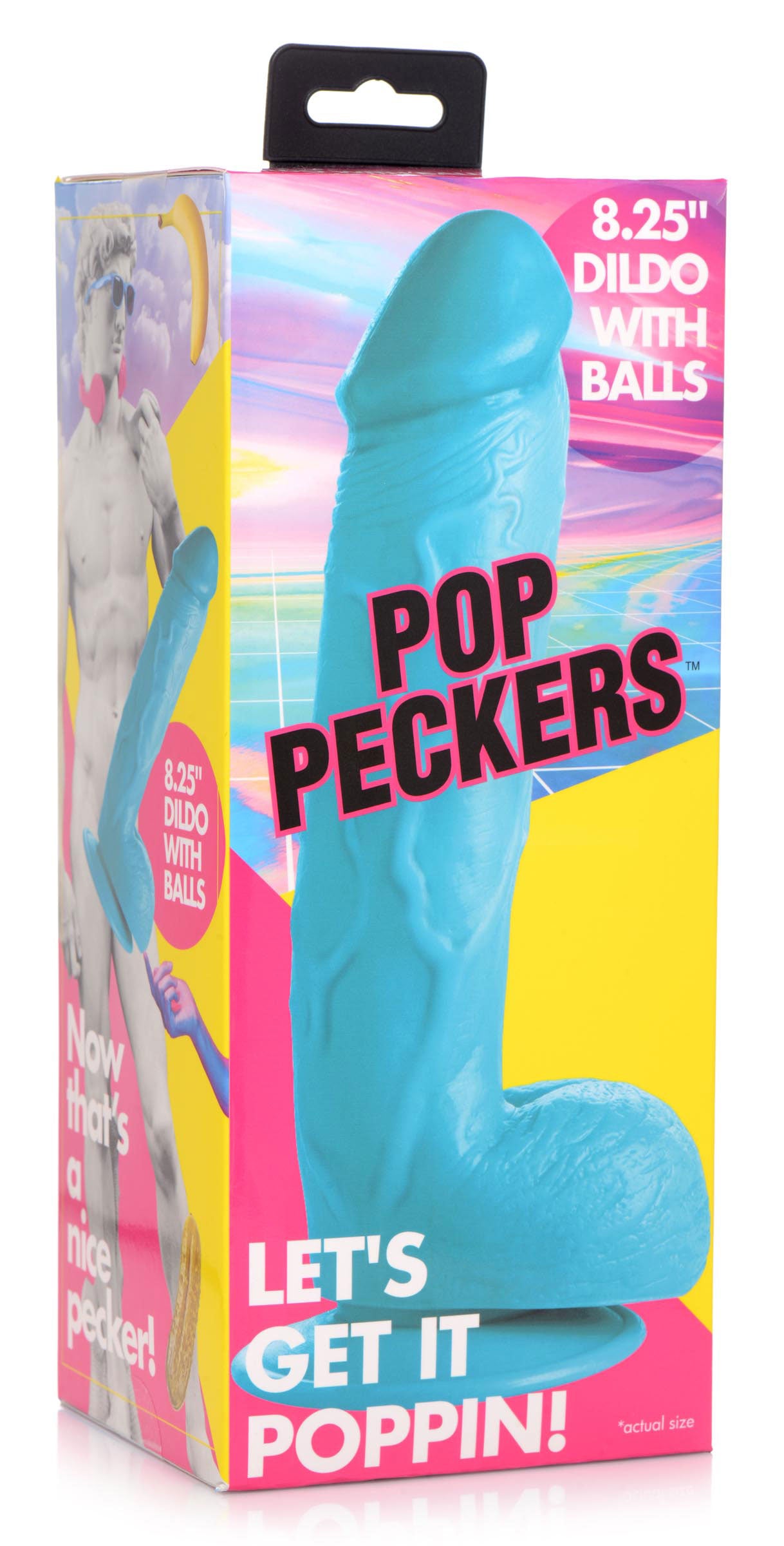Pop Pecker 8.25 Inch Dildo With Balls - Blue | 848518044815 | Available at EroticWarehouse.com
