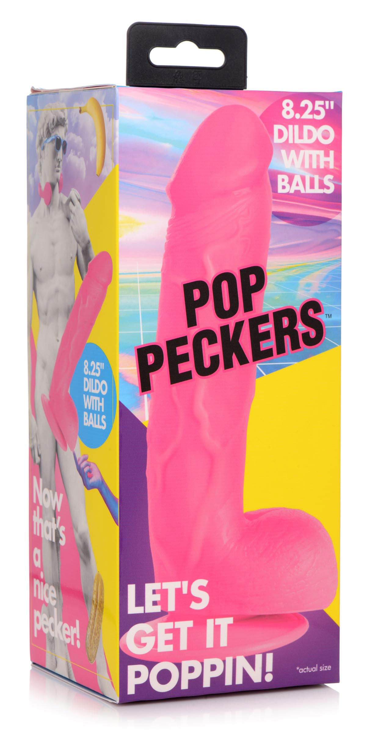Pop Pecker 8.25 Inch Dildo With Balls - Pink | 848518044839 | Available at EroticWarehouse.com