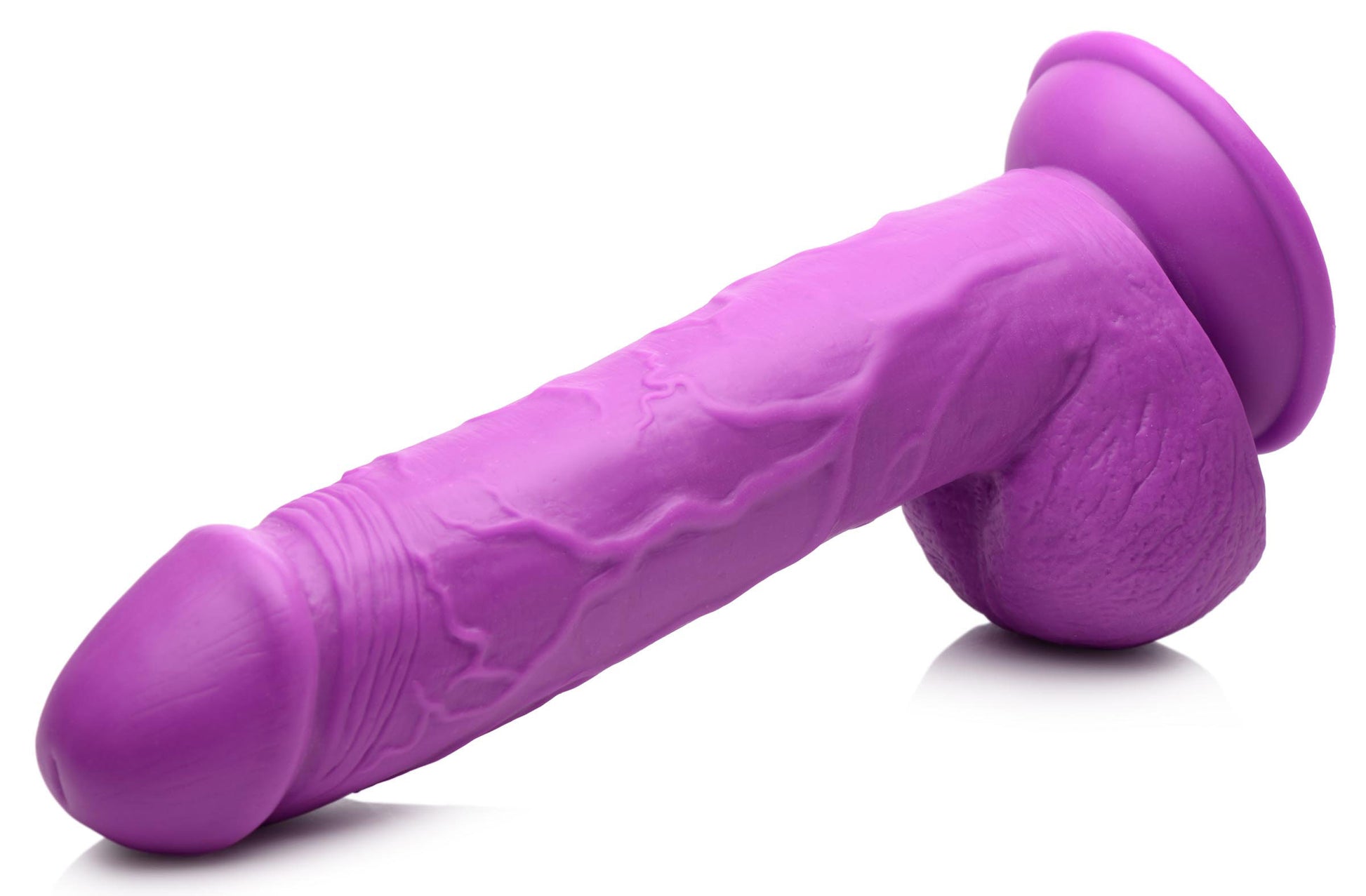 Pop Pecker 8.25 Inch Dildo With Balls - Purple | 848518044846 | Available at EroticWarehouse.com