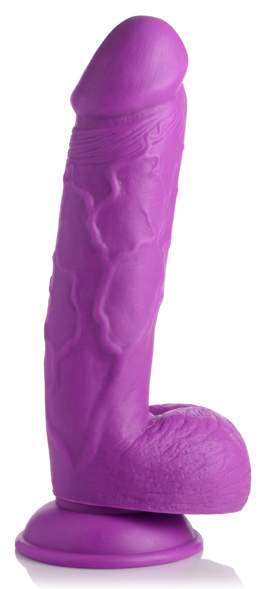Pop Pecker 8.25 Inch Dildo With Balls - Purple | 848518044846 | Available at EroticWarehouse.com