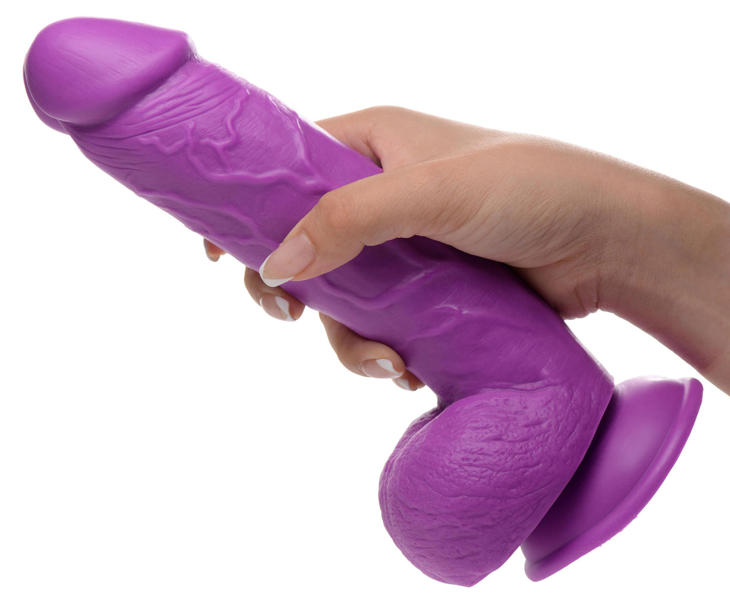 Pop Pecker 8.25 Inch Dildo With Balls - Purple | 848518044846 | Available at EroticWarehouse.com