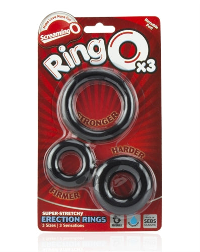 Ringo X3 - 6 Count White Box - Black | 10817483010450 | Available at EroticWarehouse.com