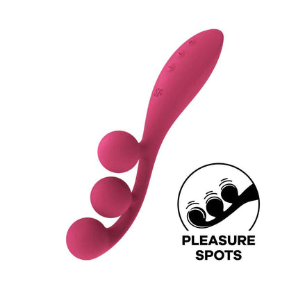 Tri Ball 1 Lay on Vibrator - Red | 406150401826 | Available at EroticWarehouse.com