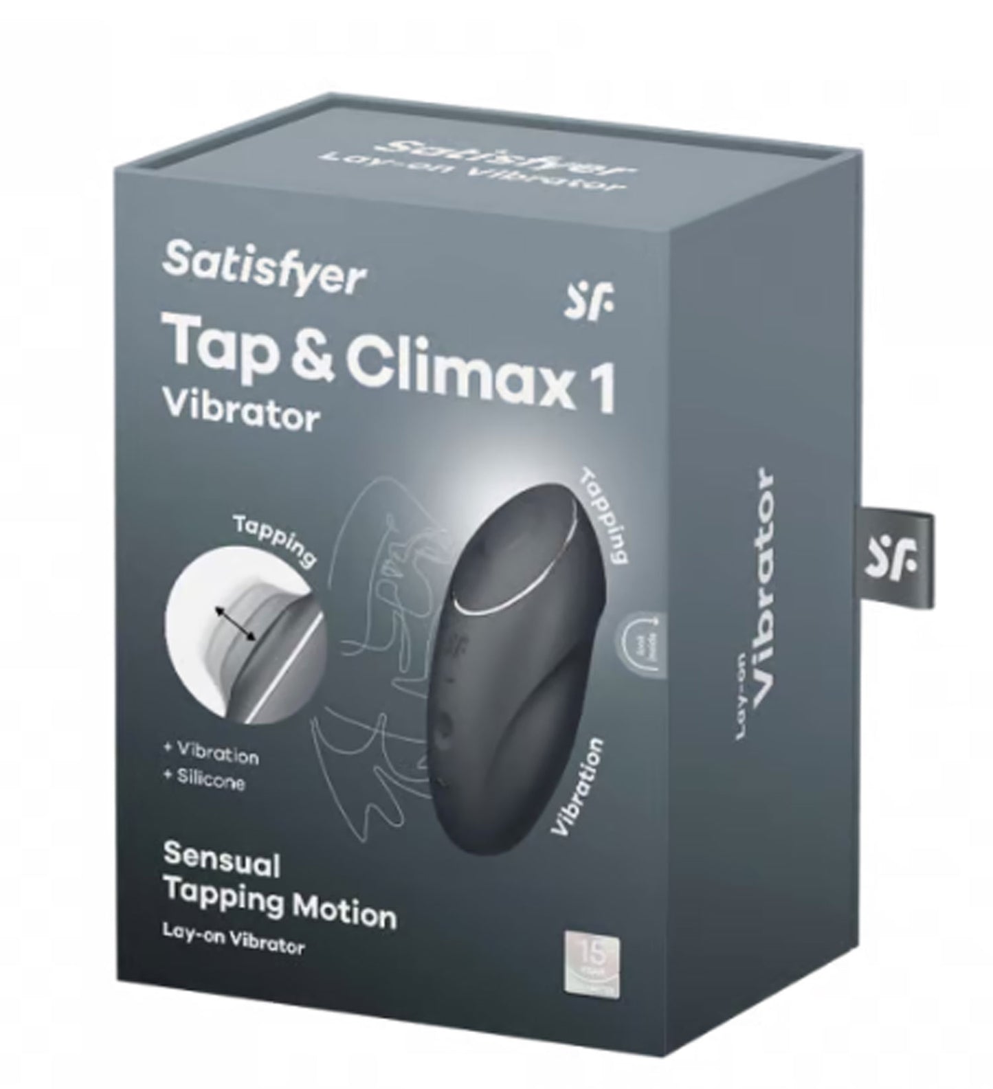 Satisfyer Tap and Climax 1 Vibrator - Grey | 4061504046013 | Available at EroticWarehouse.com