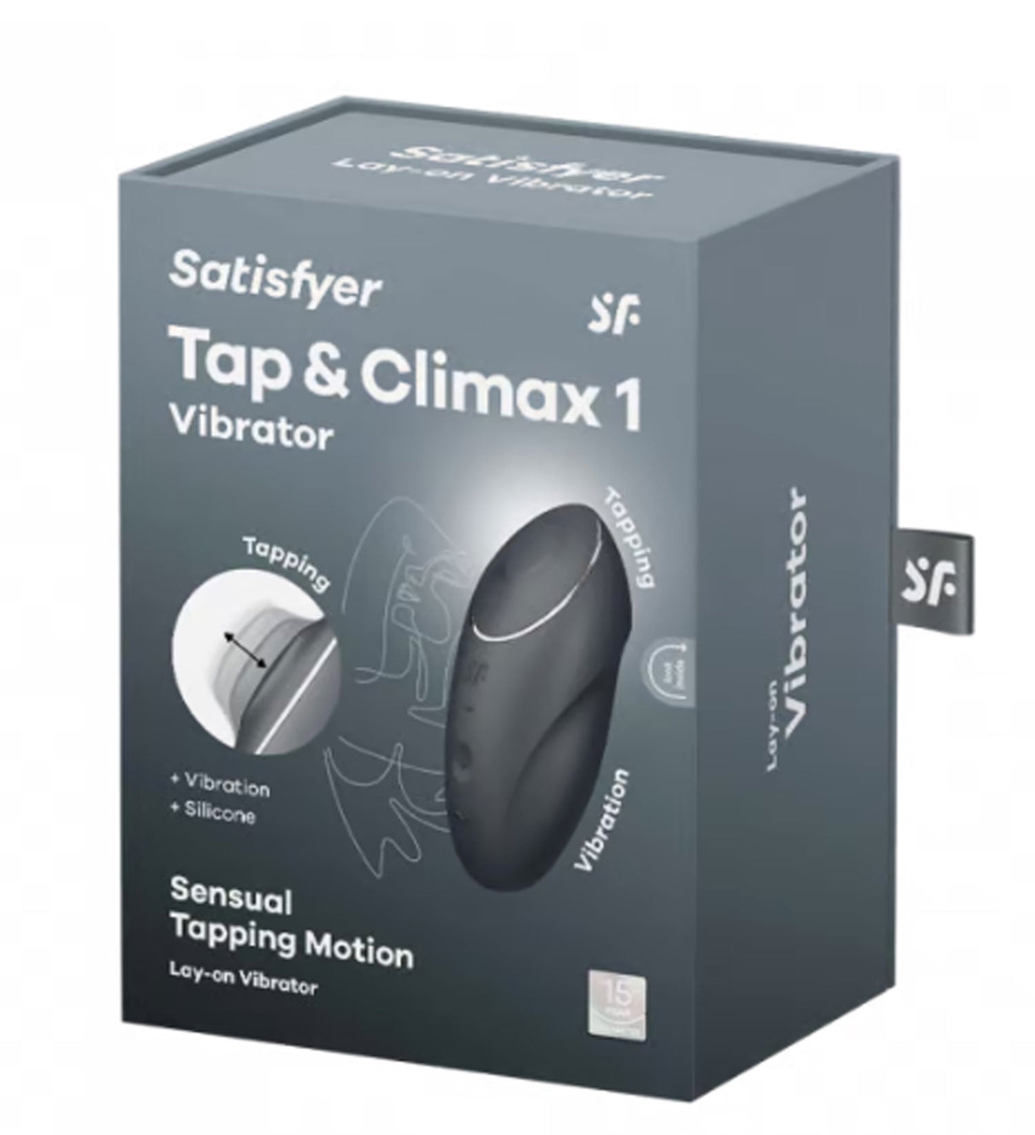 Satisfyer Tap and Climax 1 Vibrator - Grey | 4061504046013 | Available at EroticWarehouse.com