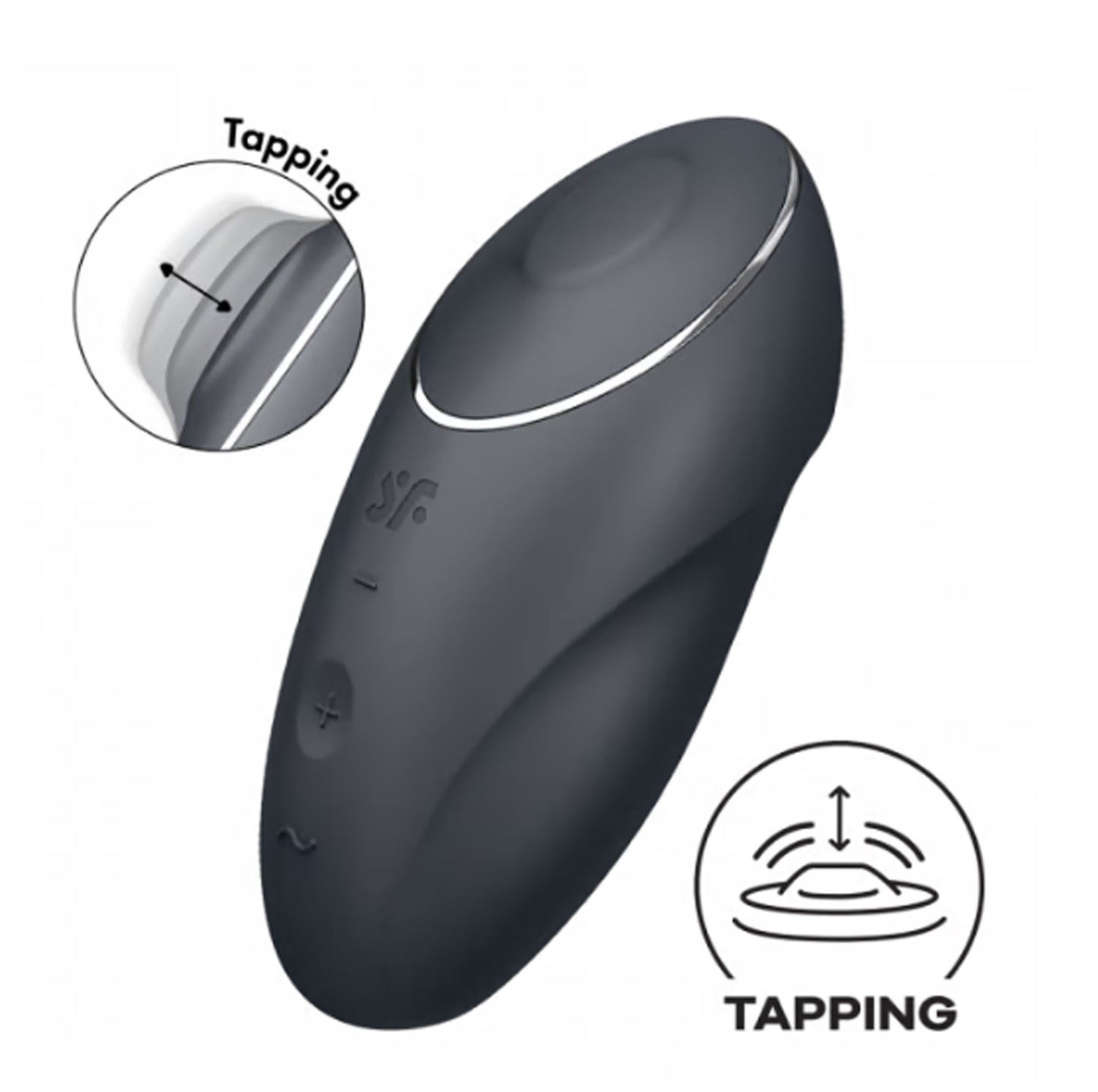 Satisfyer Tap and Climax 1 Vibrator - Grey | 4061504046013 | Available at EroticWarehouse.com