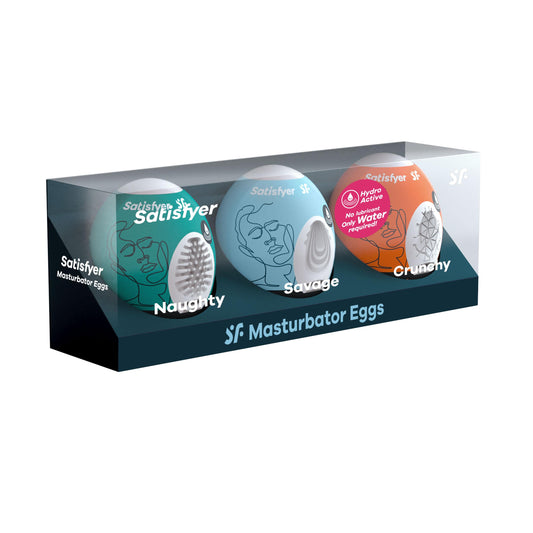 3 Pc Set Masturbator Egg - Naughty - Savage - Crunchy | 4049369043439 | Available at EroticWarehouse.com