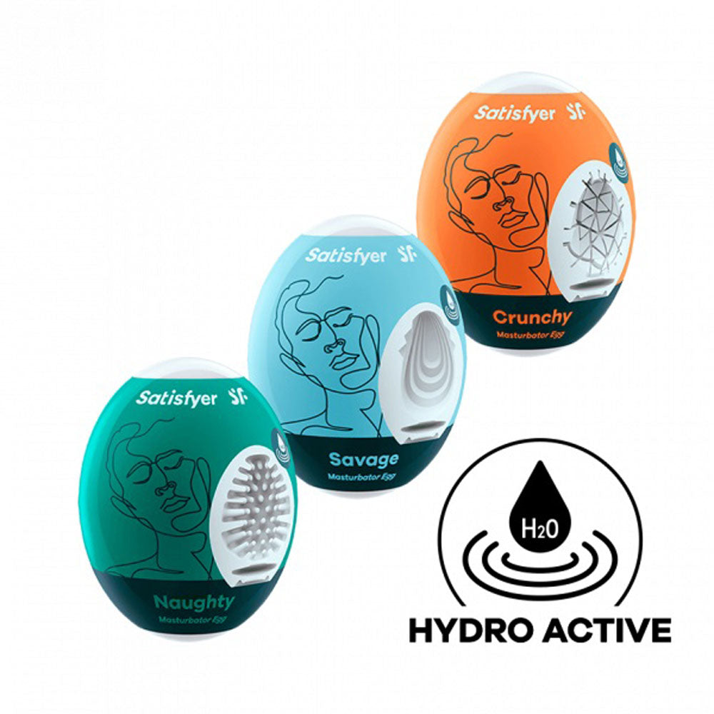3 Pc Set Masturbator Egg - Naughty - Savage - Crunchy | 4049369043439 | Available at EroticWarehouse.com