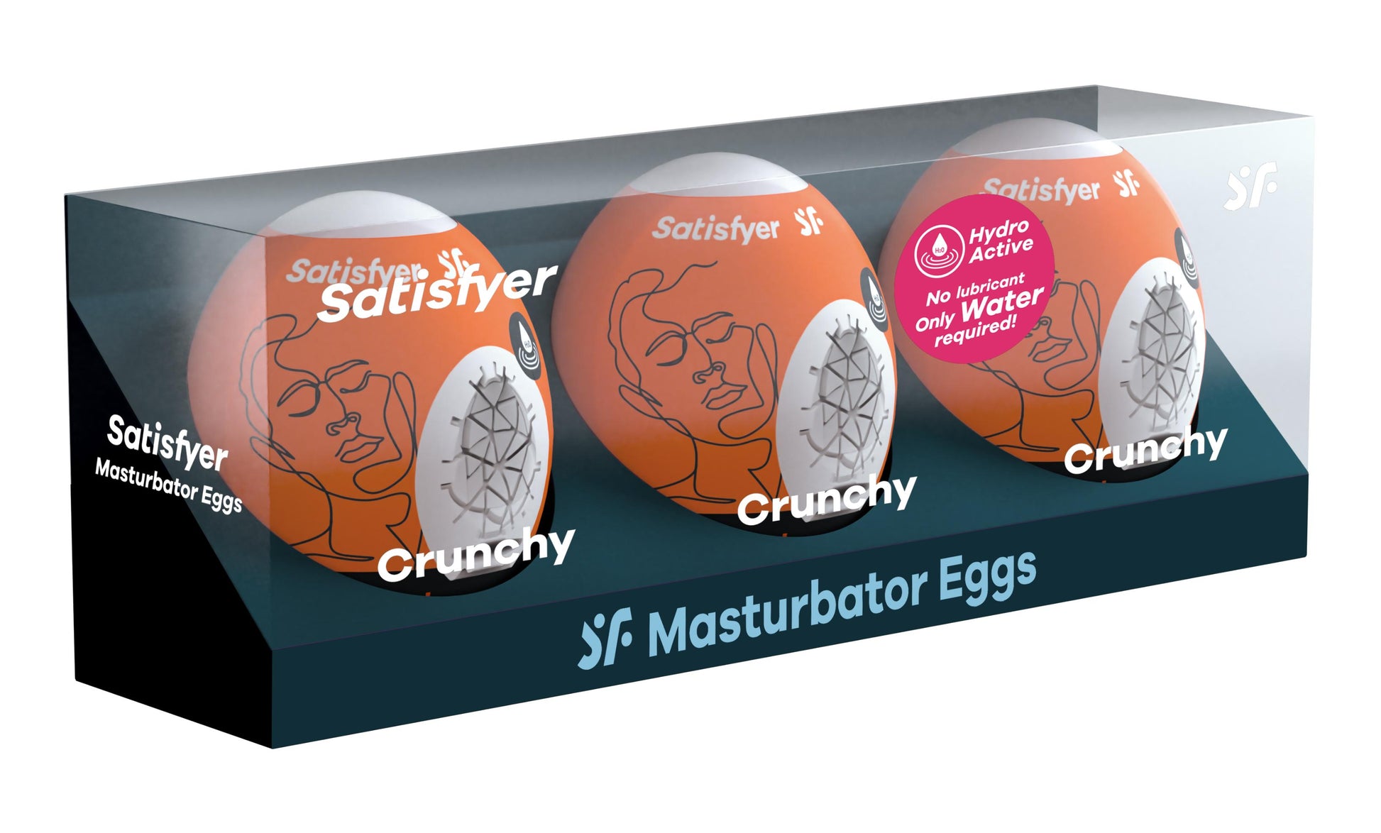 3 Pc Set Masturbator Egg - Crunchy - Orange | 4049369043491 | Available at EroticWarehouse.com