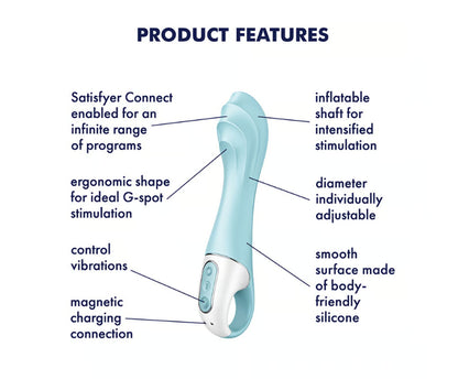 Satisfyer Air Pump Vibrator 5 Plus Inflatable G-Spot Vibrator - Blue | 4061504038544 | Available at EroticWarehouse.com