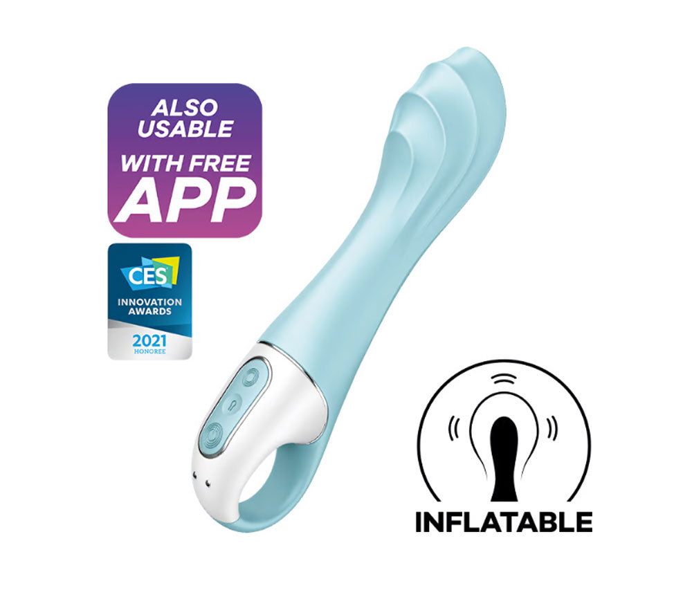 Satisfyer Air Pump Vibrator 5 Plus Inflatable G-Spot Vibrator - Blue | 4061504038544 | Available at EroticWarehouse.com