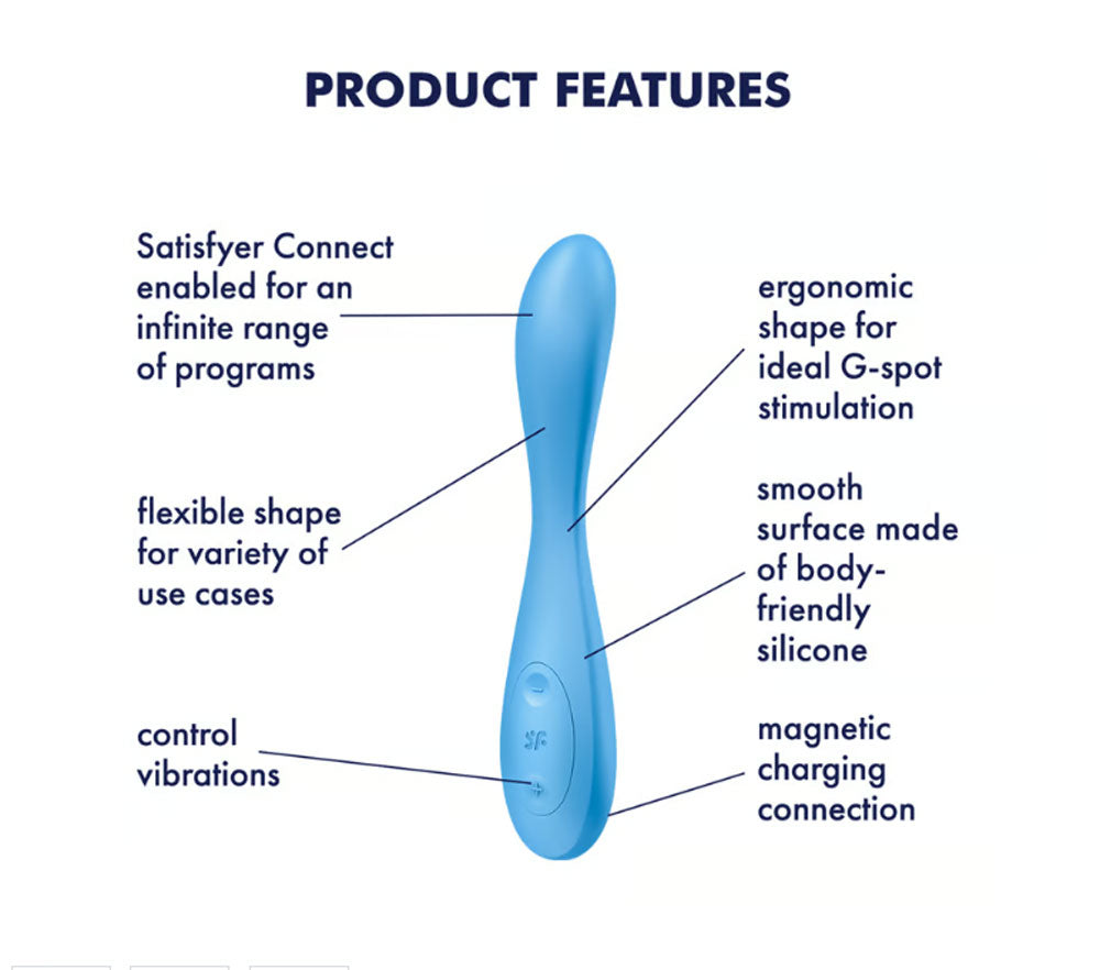 Satisfyer G-Spot Flex 4 Connect App - Multi Vibrator - Blue | 4061504038698 | Available at EroticWarehouse.com