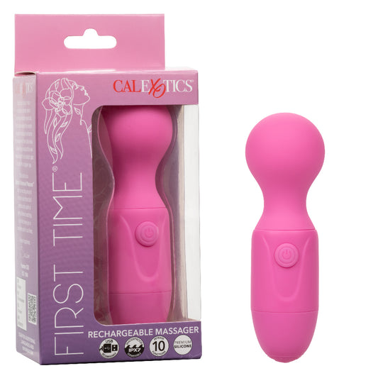 First Time Rechargeable Massager - Pink | 716770108678 | Available at EroticWarehouse.com