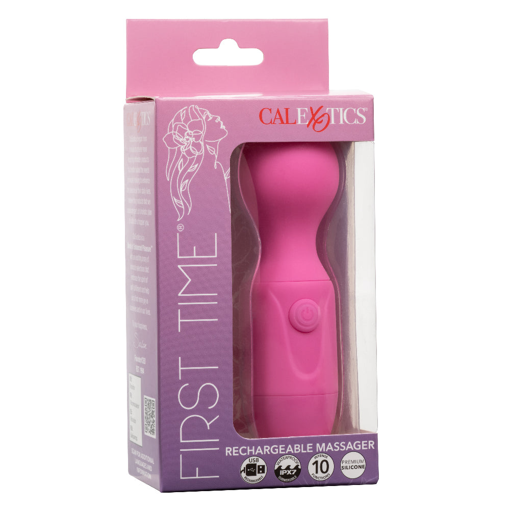 First Time Rechargeable Massager - Pink | 716770108678 | Available at EroticWarehouse.com