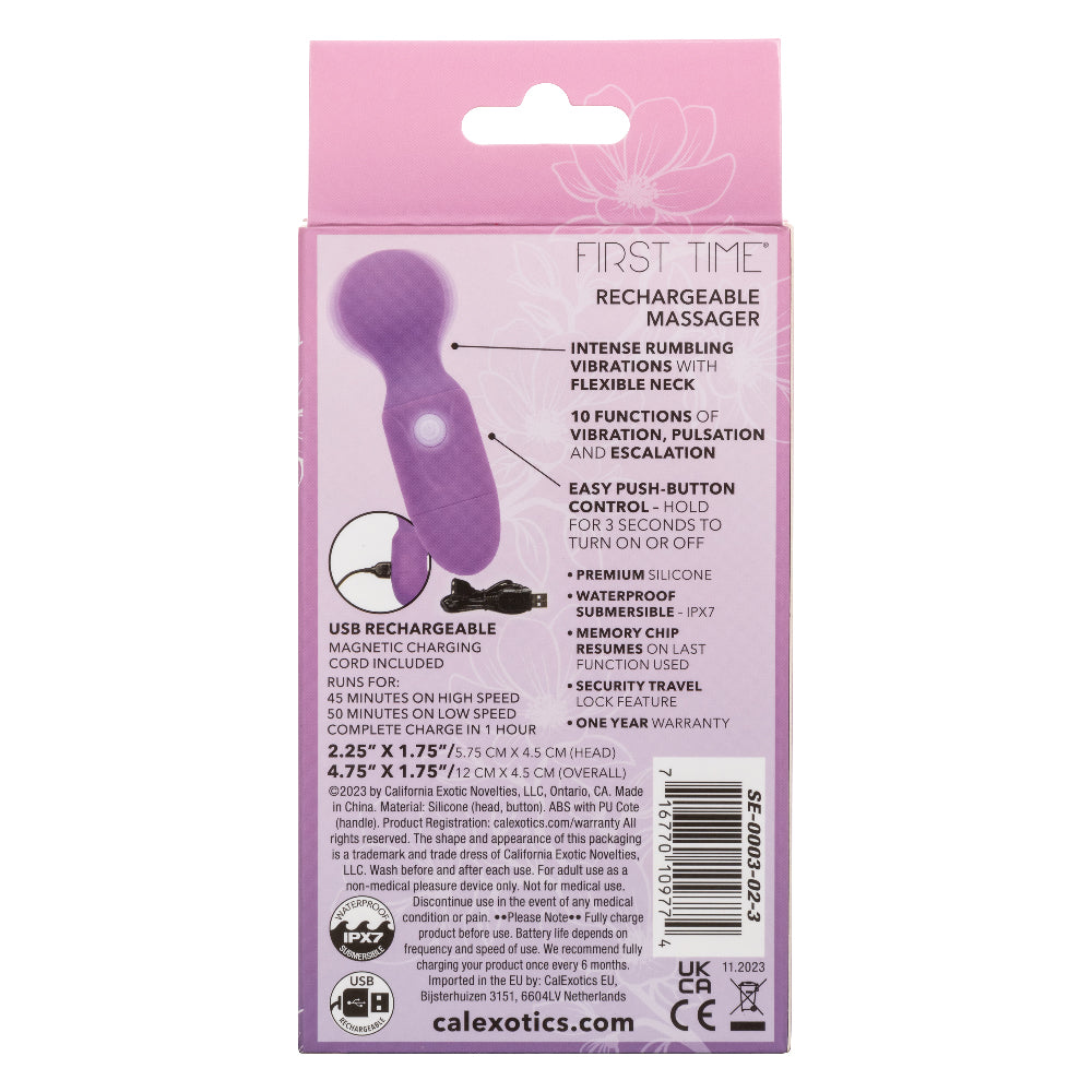 First Time Rechargeable Massager - Purple | 716770109774 | Available at EroticWarehouse.com