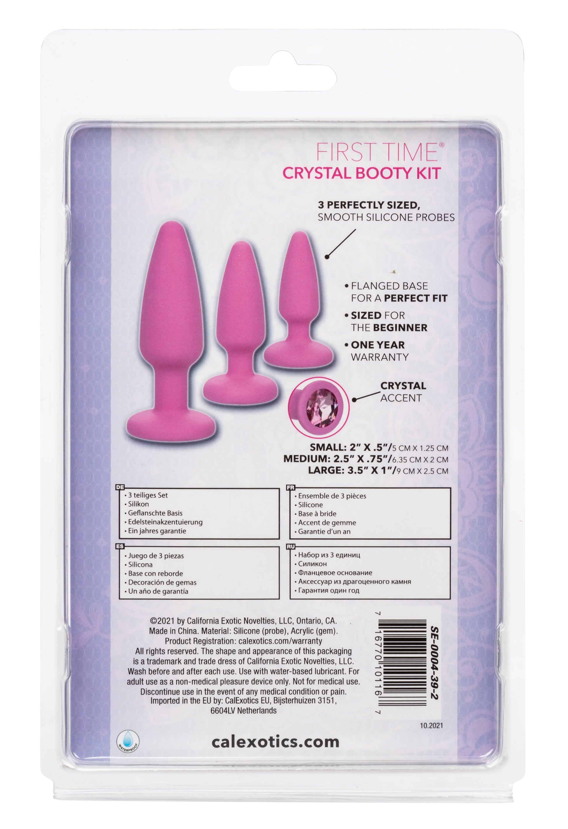 First Time Crystal Booty Butt Plug Kit - Pink | 716770101167 | Available at EroticWarehouse.com