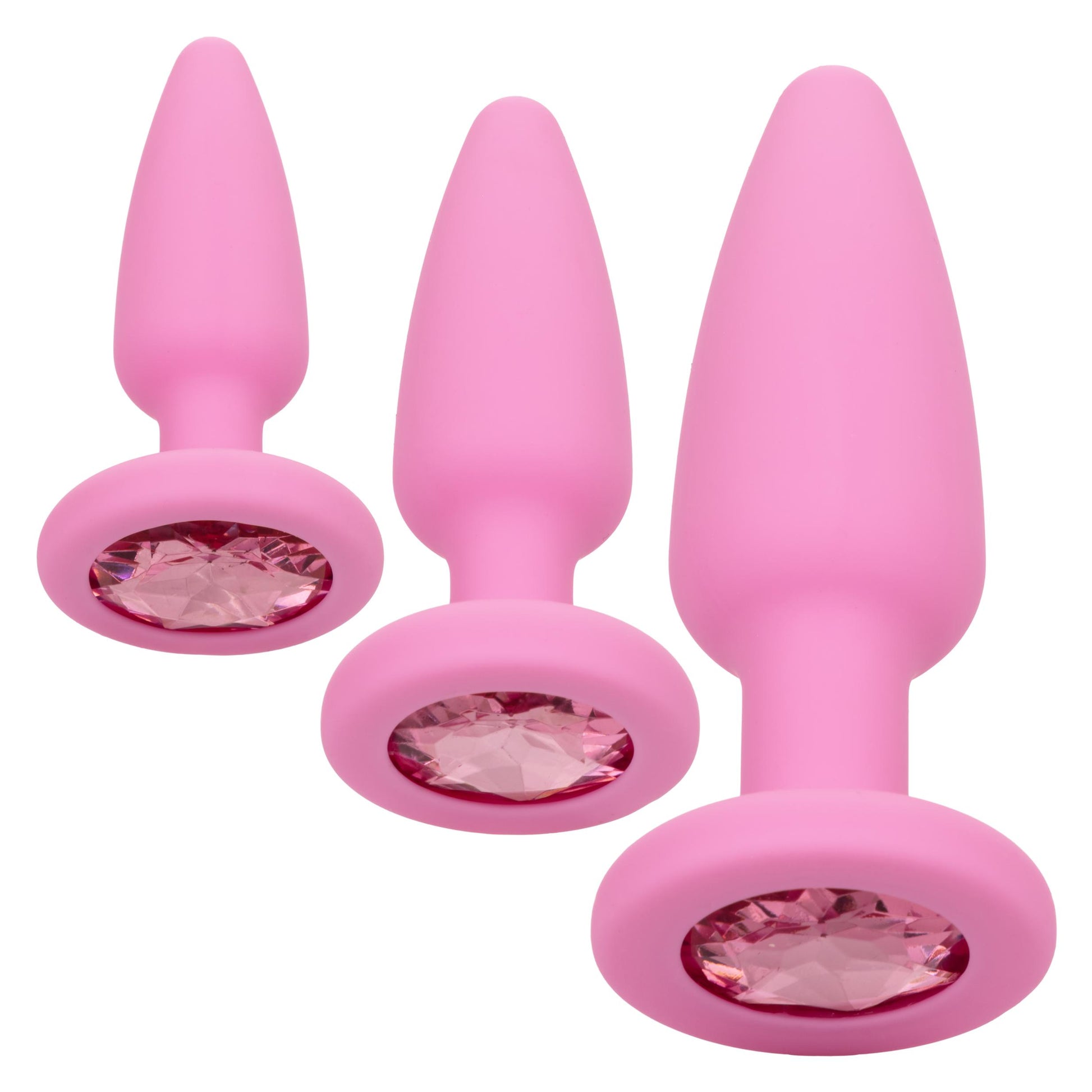 First Time Crystal Booty Butt Plug Kit - Pink | 716770101167 | Available at EroticWarehouse.com