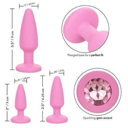First Time Crystal Booty Butt Plug Kit - Pink | 716770101167 | Available at EroticWarehouse.com
