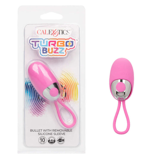 Turbo Buzz Bullet With Removable Silicone Sleeve - Pink | 716770108500 | Available at EroticWarehouse.com