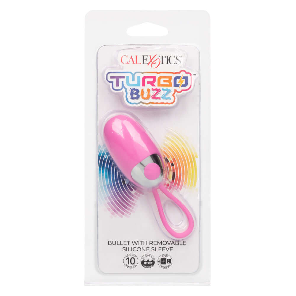 Turbo Buzz Bullet With Removable Silicone Sleeve - Pink | 716770108500 | Available at EroticWarehouse.com