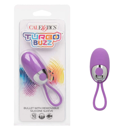 Turbo Buzz Bullet With Removable Silicone Sleeve - Purple | 716770108517 | Available at EroticWarehouse.com