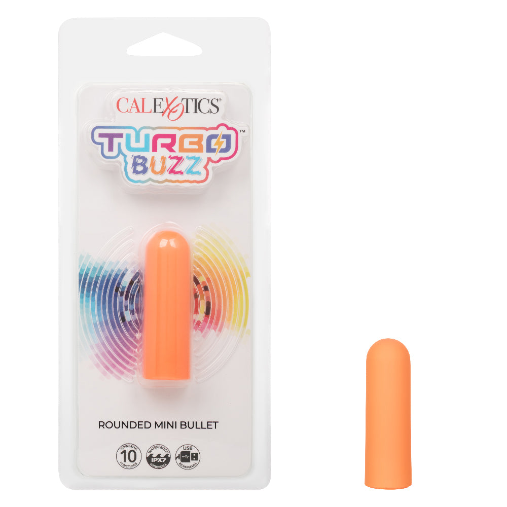 Turbo Buzz Rounded Mini Bullet - Orange | 716770107305 | Available at EroticWarehouse.com