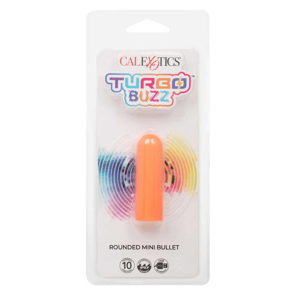 Turbo Buzz Rounded Mini Bullet - Orange | 716770107305 | Available at EroticWarehouse.com