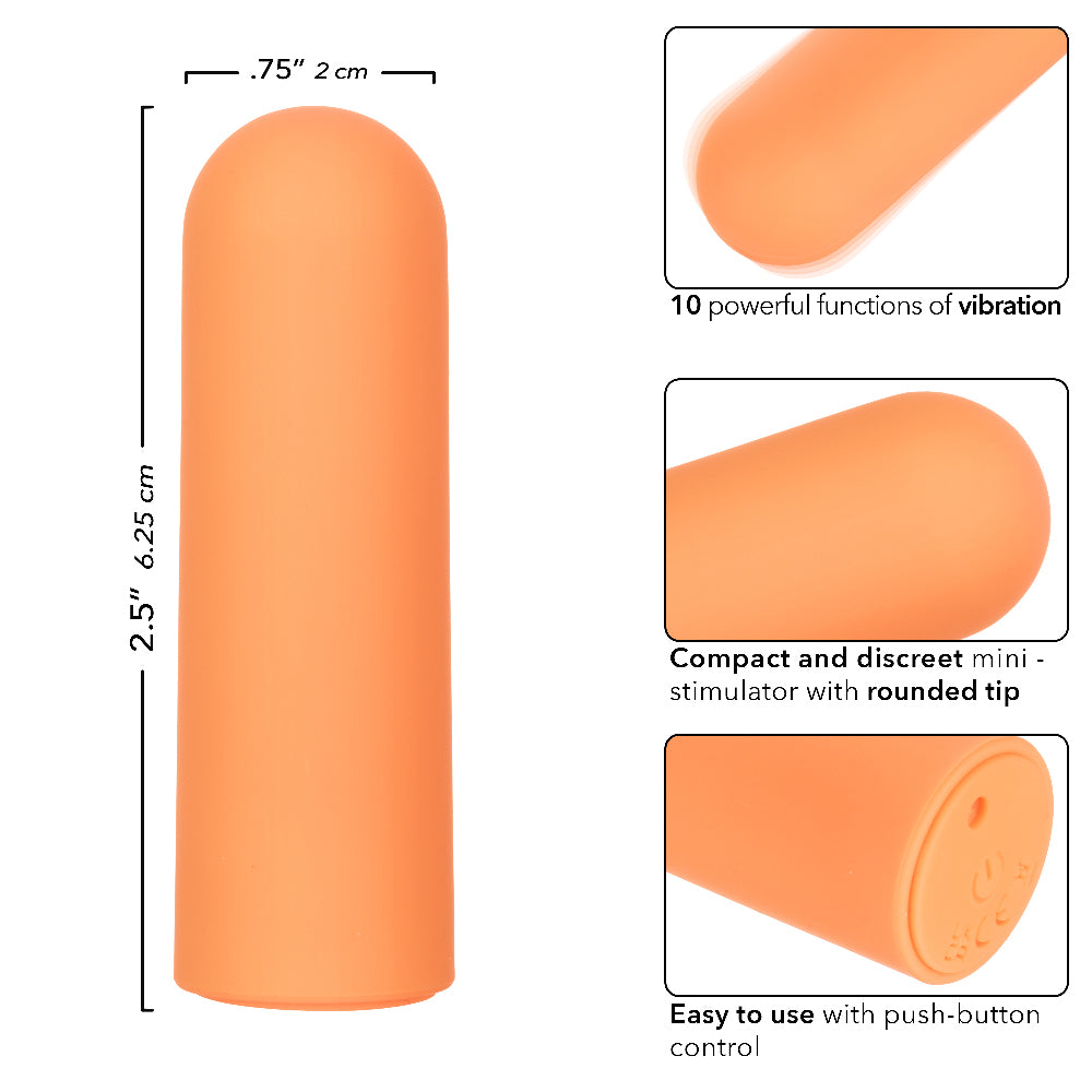 Turbo Buzz Rounded Mini Bullet - Orange | 716770107305 | Available at EroticWarehouse.com