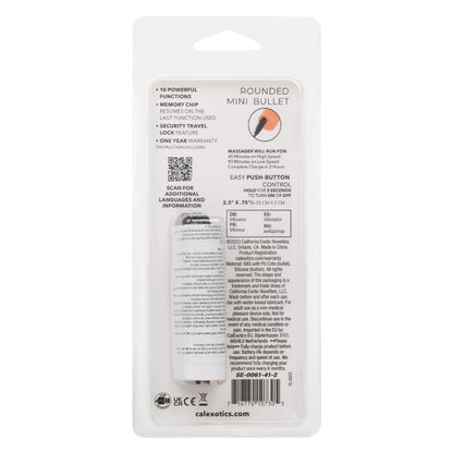 Turbo Buzz Rounded Mini Bullet - Orange | 716770107305 | Available at EroticWarehouse.com