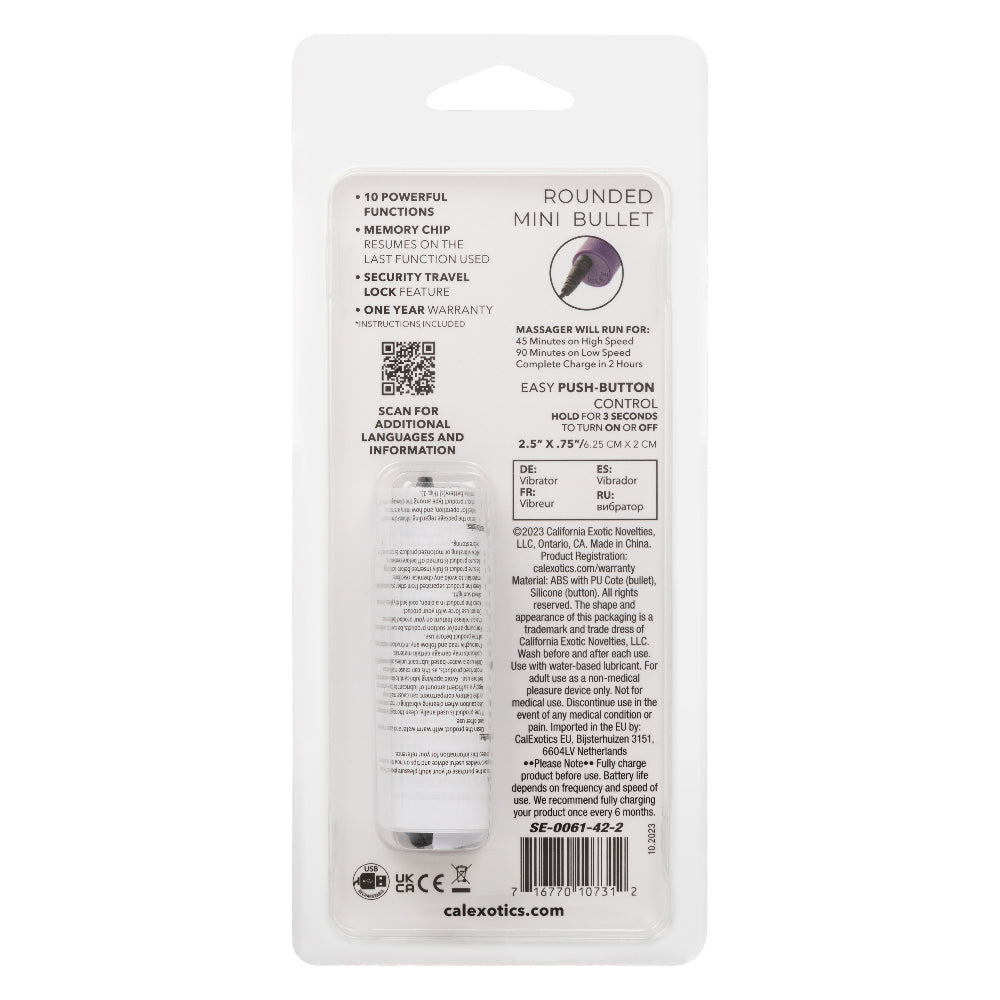 Turbo Buzz Rounded Mini Bullet - Purple | 716770107312 | Available at EroticWarehouse.com