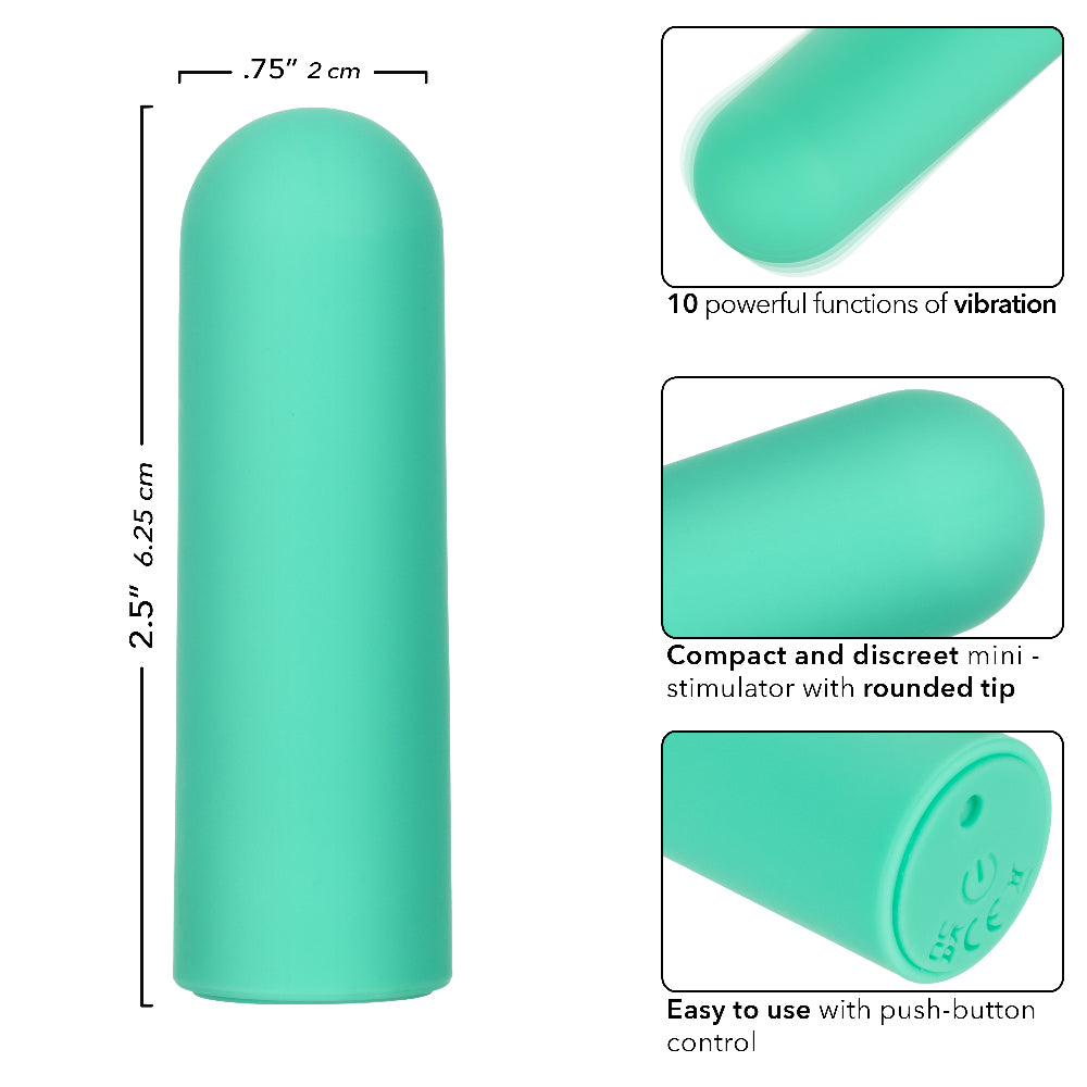 Turbo Buzz Rounded Mini Bullet - Green | 716770107329 | Available at EroticWarehouse.com