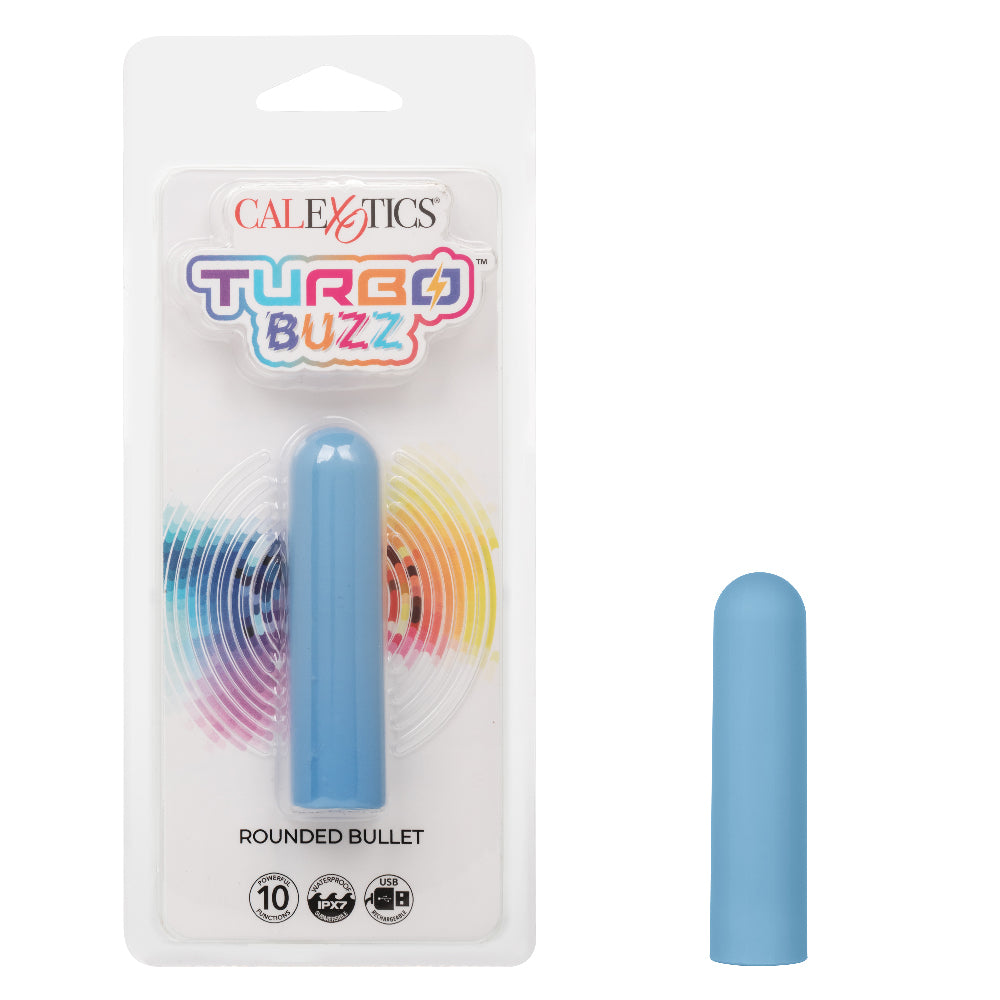 Turbo Buzz Rounded Bullet - Blue | 716770107336 | Available at EroticWarehouse.com