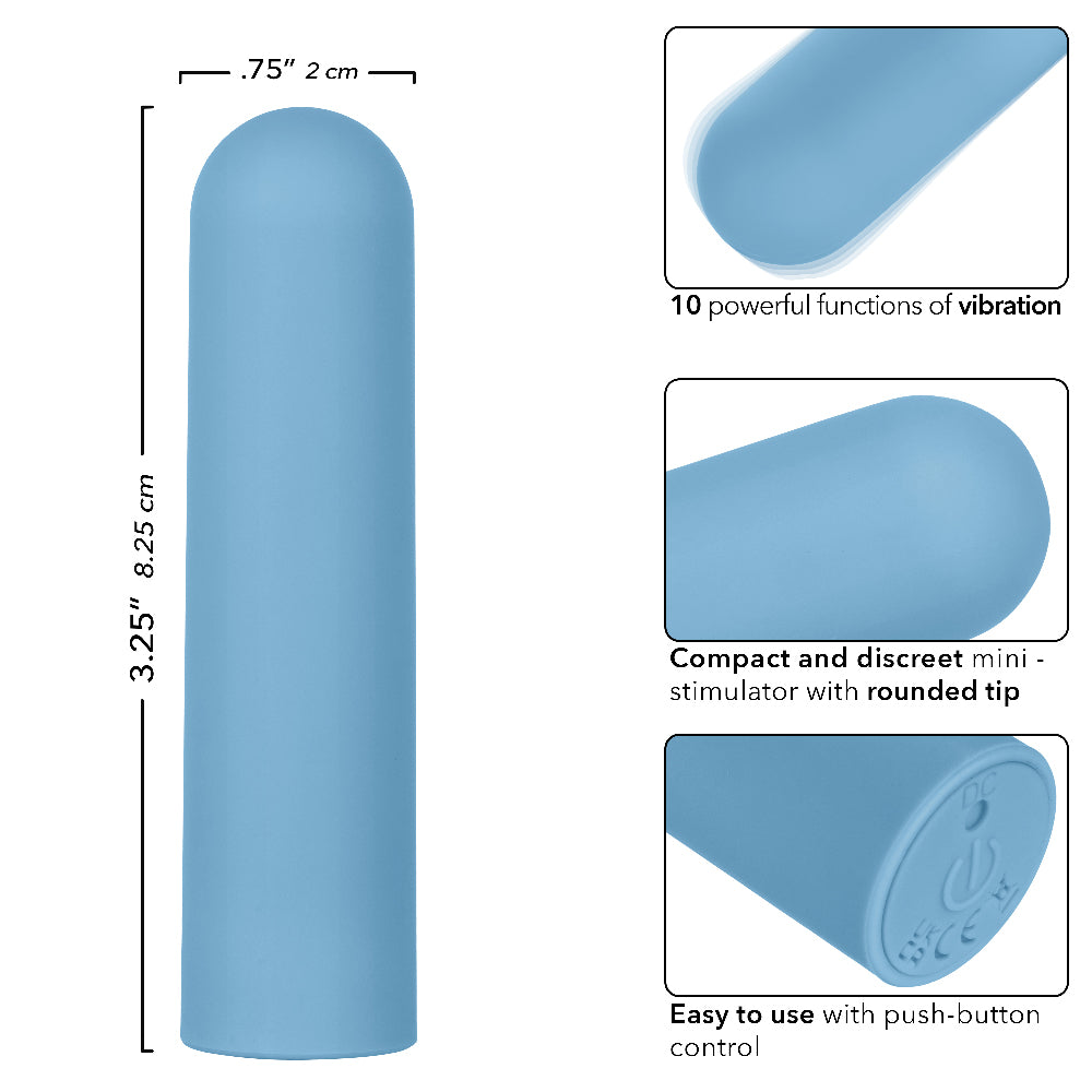 Turbo Buzz Rounded Bullet - Blue | 716770107336 | Available at EroticWarehouse.com