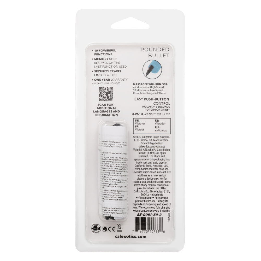 Turbo Buzz Rounded Bullet - Blue | 716770107336 | Available at EroticWarehouse.com