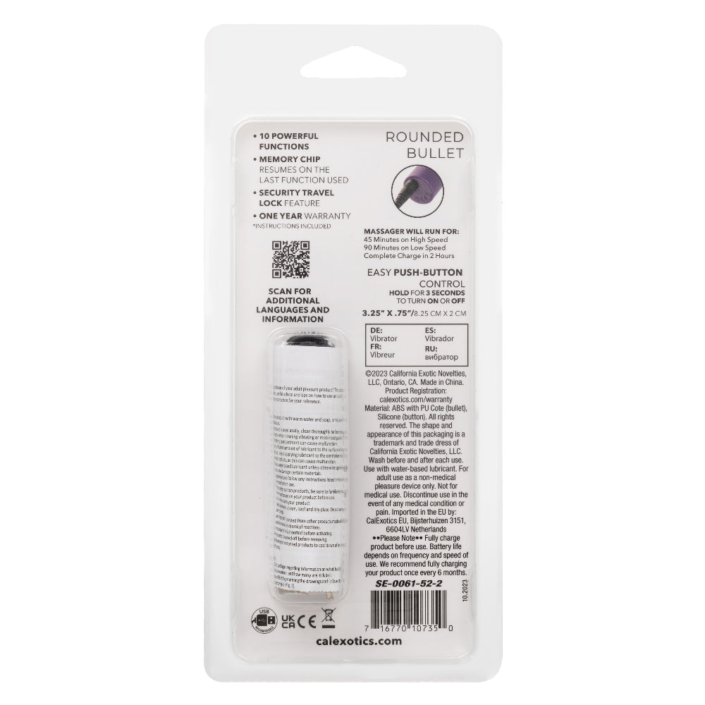 Turbo Buzz Rounded Bullet - Purple | 716770107350 | Available at EroticWarehouse.com