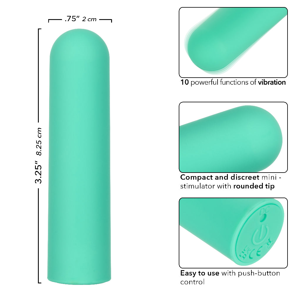 Turbo Buzz Rounded Bullet - Green | 716770107367 | Available at EroticWarehouse.com