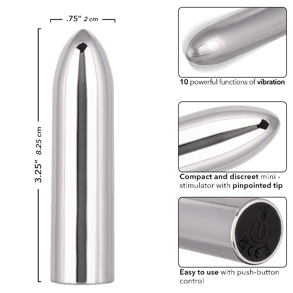 Turbo Buzz Classic Bullet - Silver | 716770107411 | Available at EroticWarehouse.com
