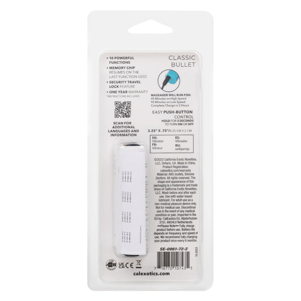 Turbo Buzz Classic Bullet - Blue | 716770107435 | Available at EroticWarehouse.com