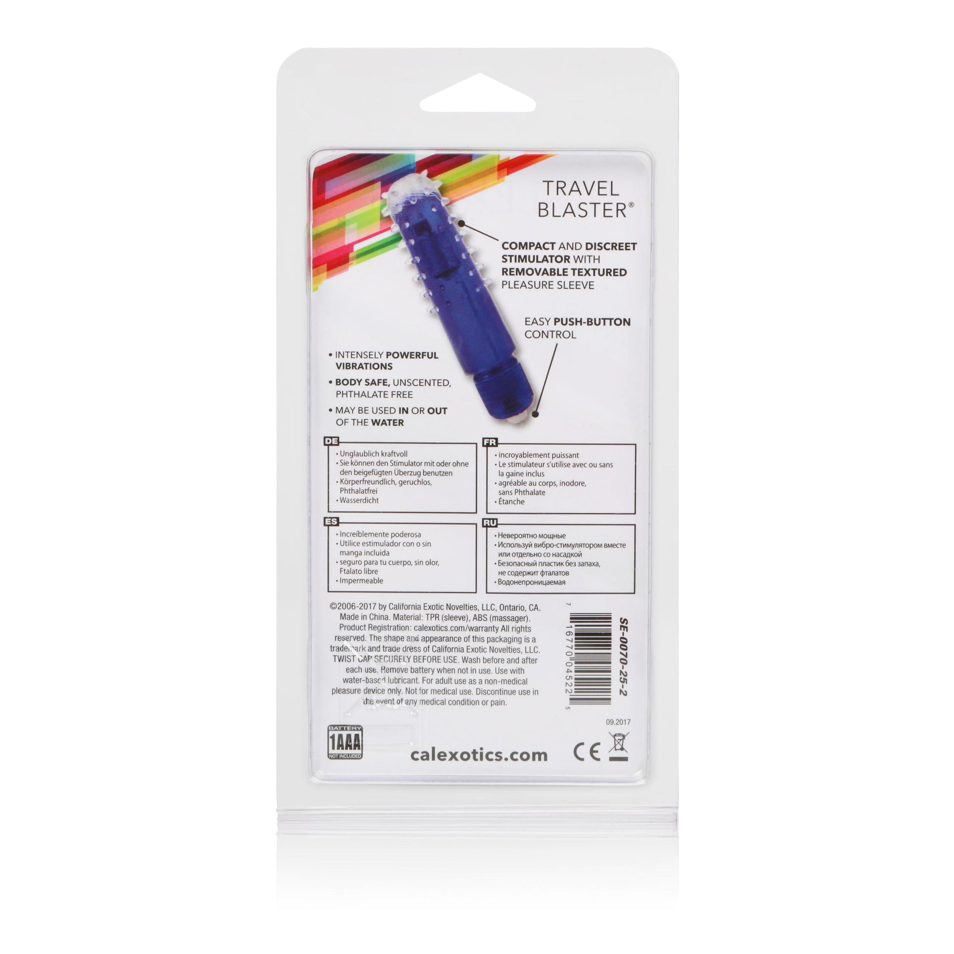 Travel Blaster - Blue | 716770045225 | Available at EroticWarehouse.com
