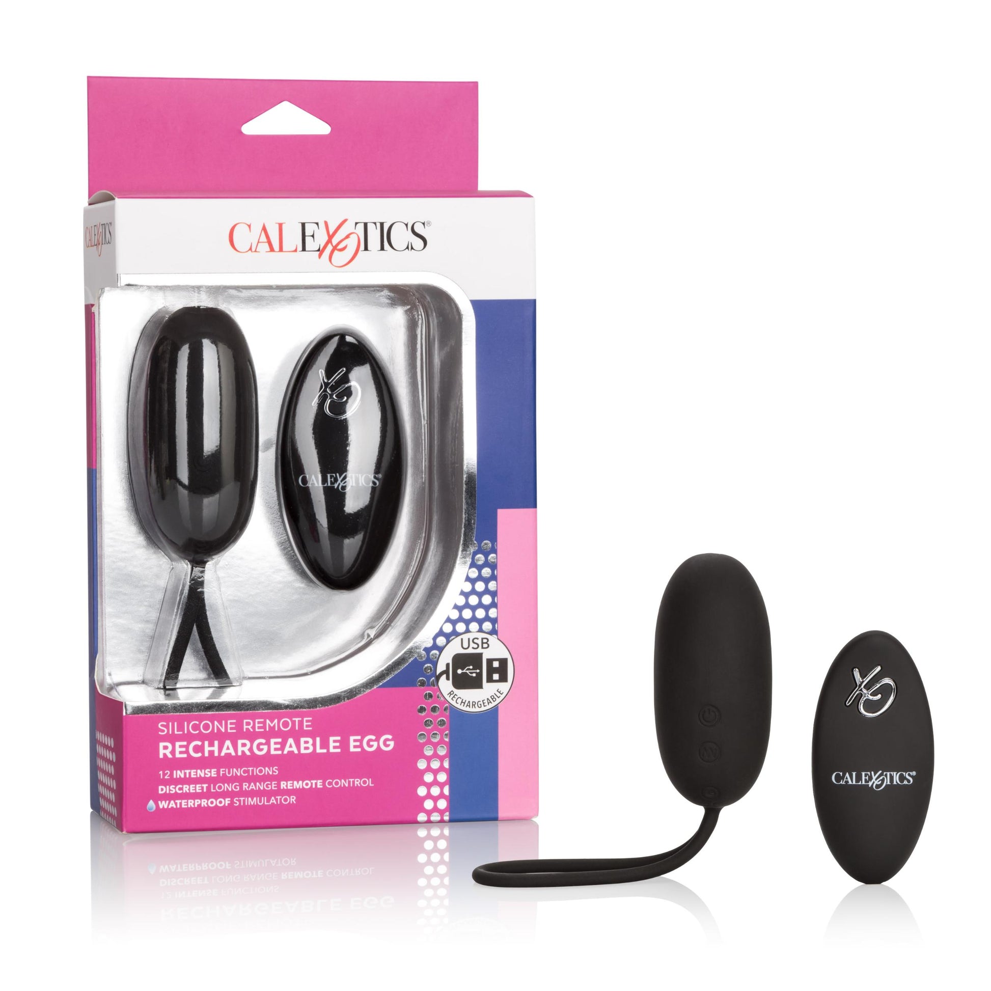 Silicone Remote Rechargeable Egg - Black | 716770087850 | Available at EroticWarehouse.com