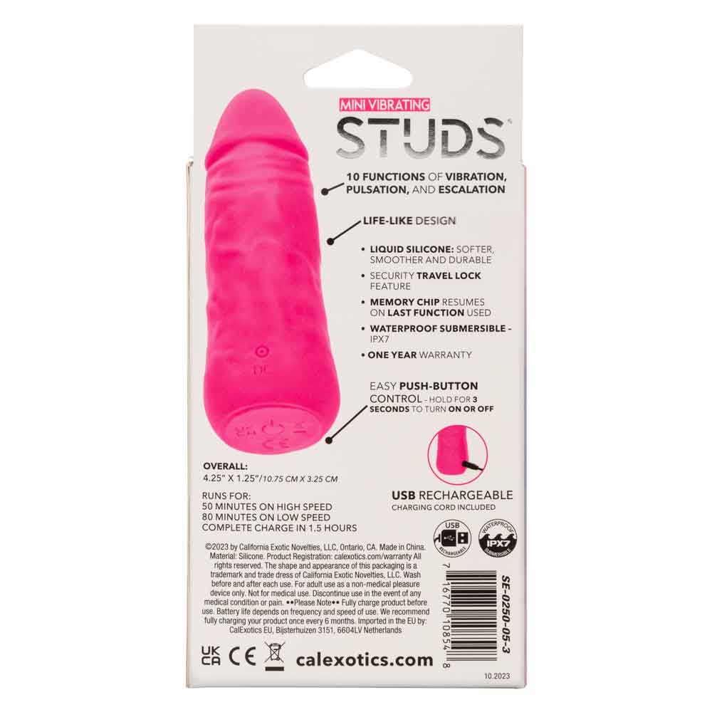 Mini Vibrating Studs - Pink | 716770108548 | Available at EroticWarehouse.com
