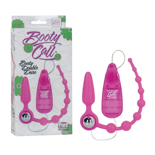 Booty Call Booty Double Dare Anal Beads - Pink | 716770078155 | Available at EroticWarehouse.com