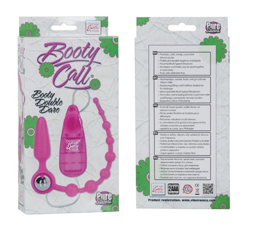 Booty Call Booty Double Dare Anal Beads - Pink | 716770078155 | Available at EroticWarehouse.com