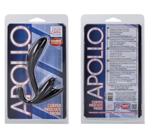 Apollo Curved Prostate Probe - Black | 716770078575 | Available at EroticWarehouse.com