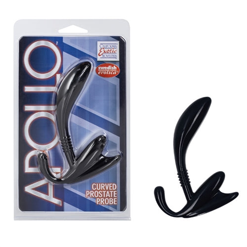 Apollo Curved Prostate Probe - Black | 716770078575 | Available at EroticWarehouse.com