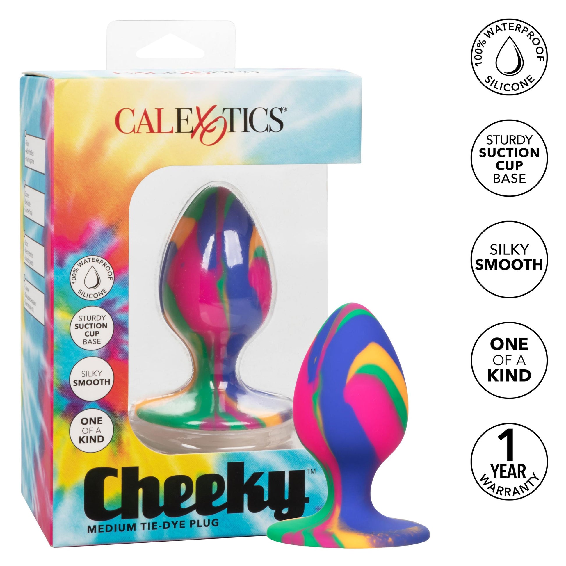 Cheeky Medium Tie-Dye Plug | 716770101525 | Available at EroticWarehouse.com