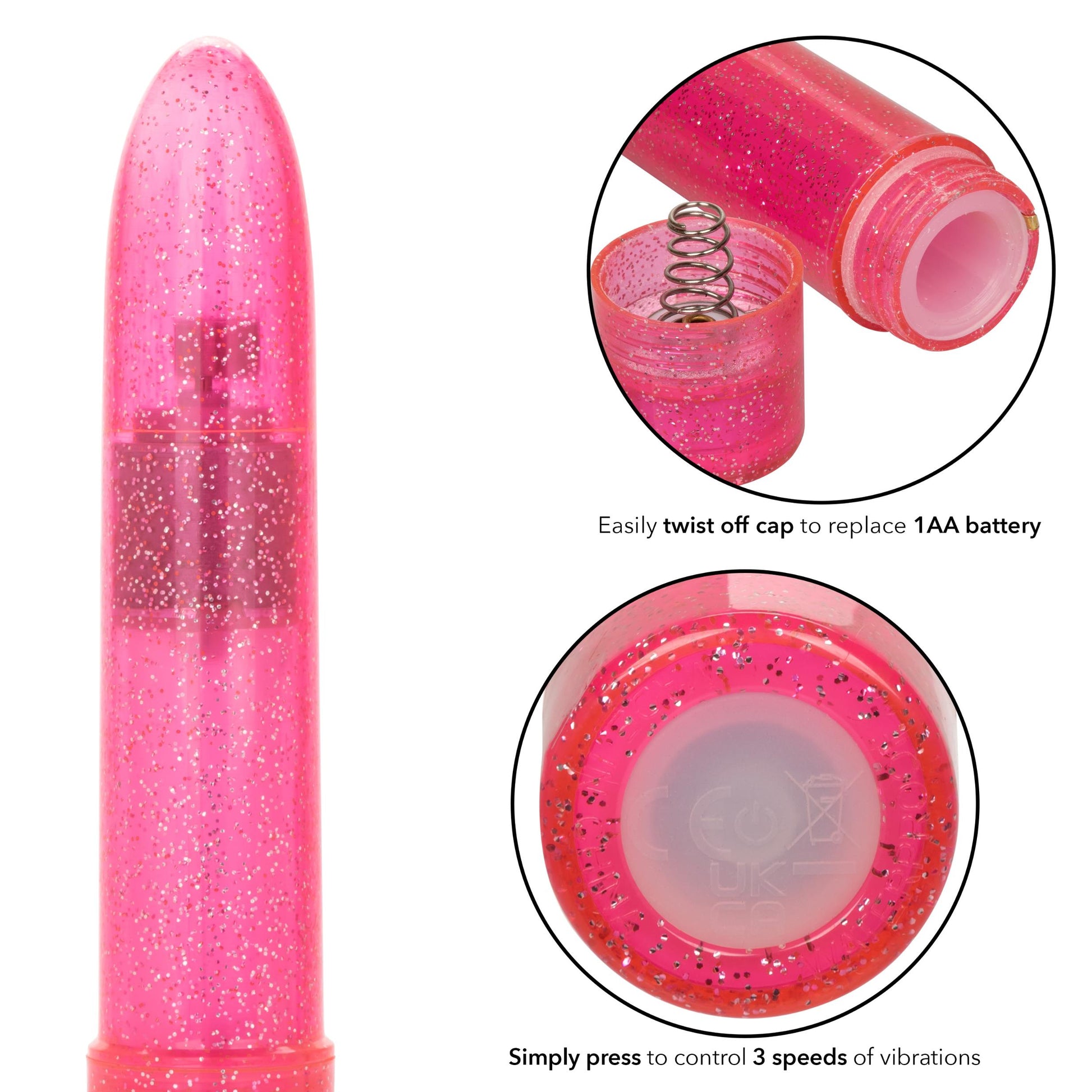 Sparkle Mini Vibe - Pink | 716770100986 | Available at EroticWarehouse.com