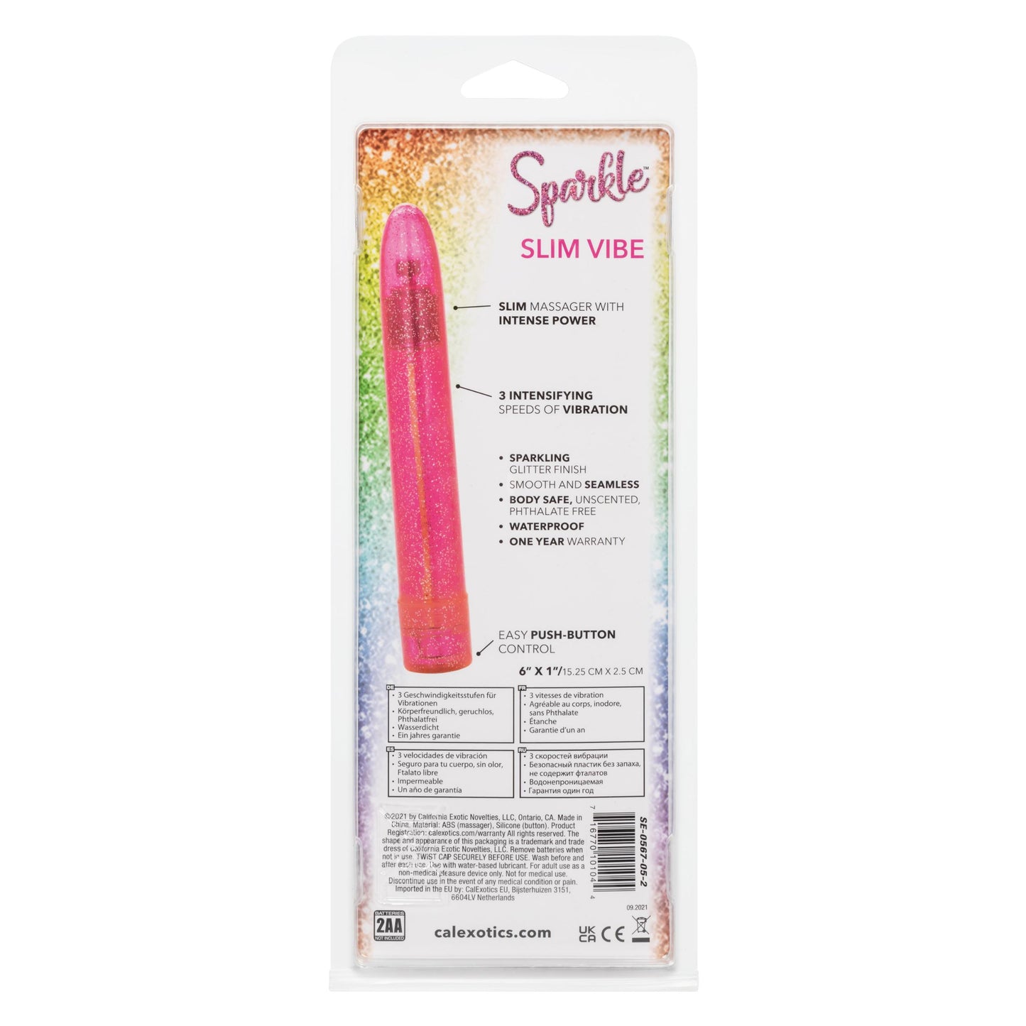 Sparkle Slim Vibe - Pink | 716770101044 | Available at EroticWarehouse.com