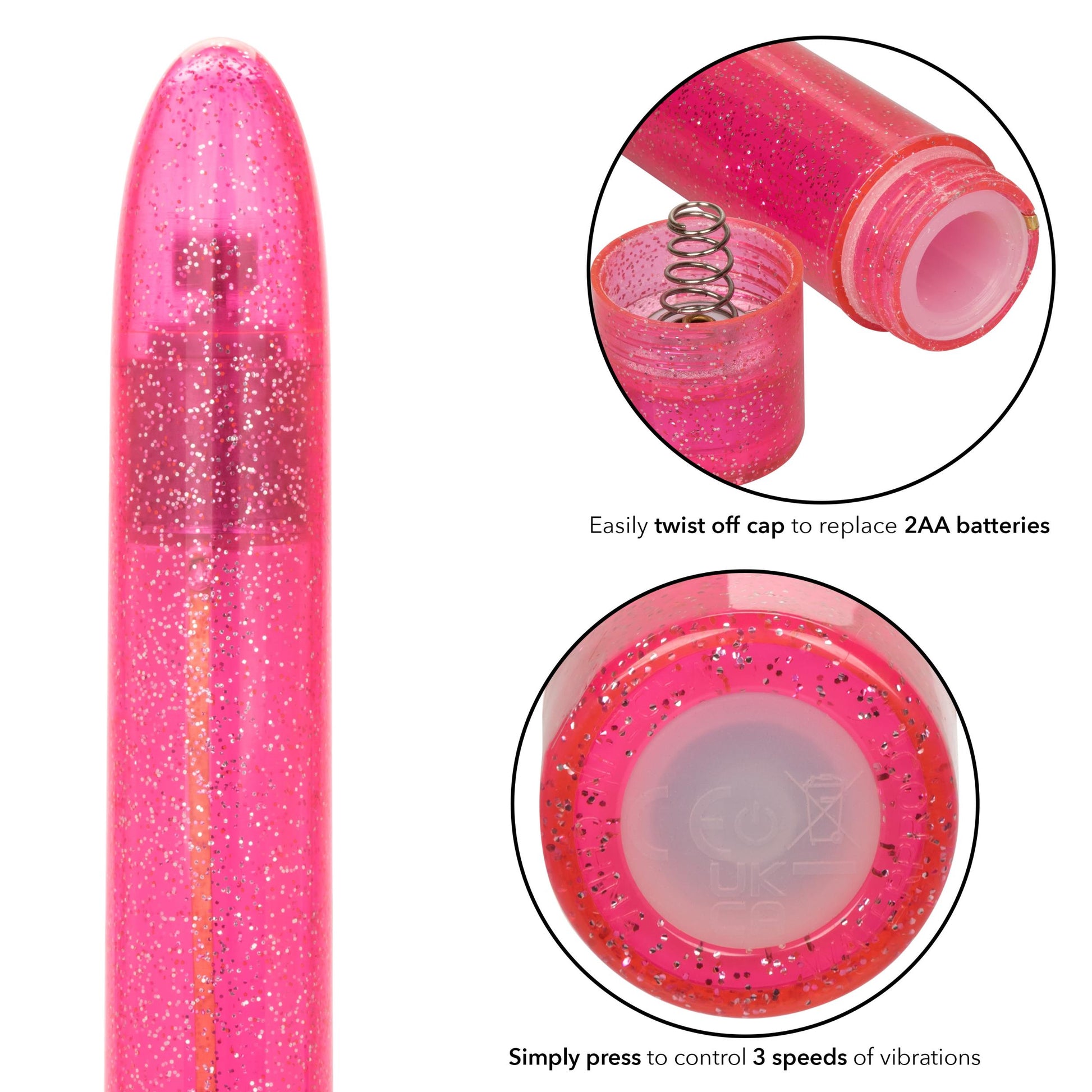 Sparkle Slim Vibe - Pink | 716770101044 | Available at EroticWarehouse.com